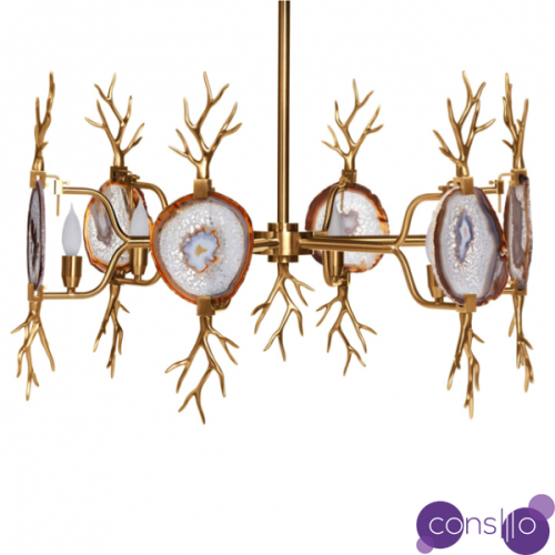 Люстра Branch Agate Chandelier Brass emporium home