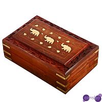 Шкатулка Three Elephants Indian Inlay Box