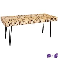 Кофейный стол с деревянной столешницей Wooden Cuts Coffee Table