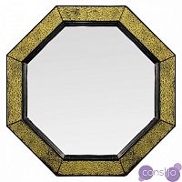 Зеркало восьмиугольное латунное с черным бордюром Maja