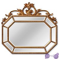 Зеркало венецианское восьмигранное с резьбой золотое Доротея