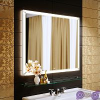 Зеркало в ванную с подсветкой белое 100х80 см Retro