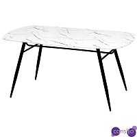 Обеденный стол Hettie Dinner Table столешница с рисунком под мрамор