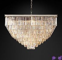 Подвесной дизайнерский светильник 1920S Odeon Clear Glass Fringe Square 7-Tier Chandelier by Restoration Hardware