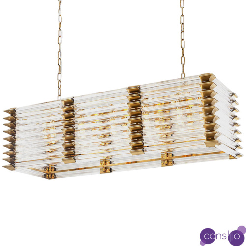 Люстра прямоугольная стеклянная Tadesse Glass Chandelier