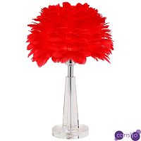 Настольная лампа с перьями Plumage Red Table Lamp