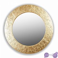 Золотое зеркало круглое настенное FASHION STROKES
