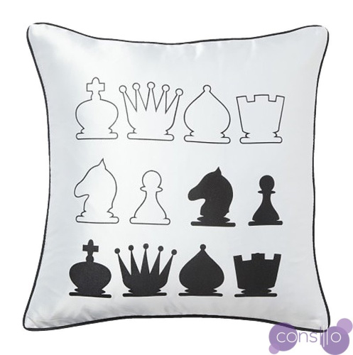 Подушка с шахматами Chess White