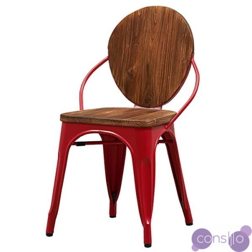 Стул Tolix chair Wooden Red designed by Xavier Pauchard