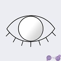 Зеркало в форме глаза декоративное среднее в черной раме Cyclops