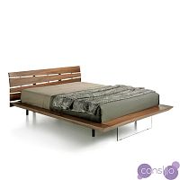 Кровать двуспальная деревянная 160х200 см с прямым изголовьем орех от Angel Cerda