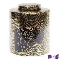 Ваза Leopard Vase black and gold 25