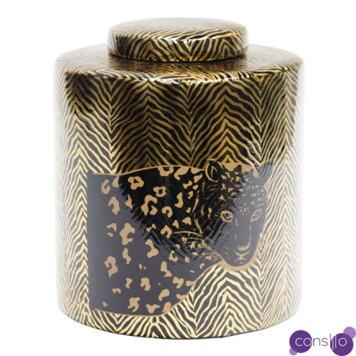 Ваза Leopard Vase black and gold 25