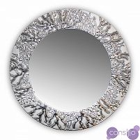 Круглое зеркало настенное серебро FASHION CORAL