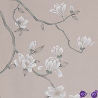 Обои ручная роспись Magnolia Canopy Original colourway on Almost Mauve dyed silk with embroidery