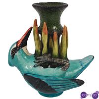 Ваза Голубая Птичка Woodland Kingfisher Vase