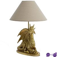Настольная лампа с абажуром Дракон Golden Dragon Lamp Beige