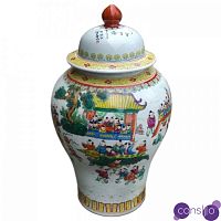 Китайская чайная ваза с крышкой multi color