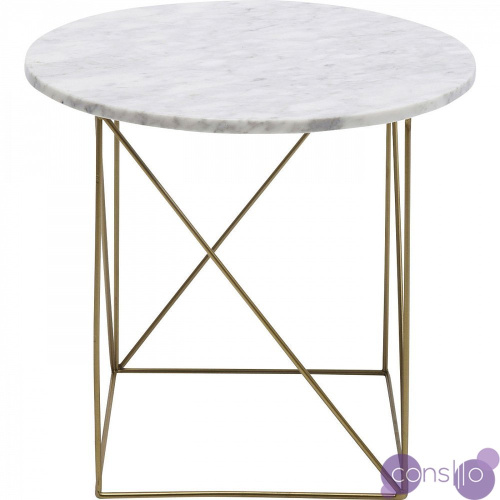 Приставной столик белый круглый 40 см Key Largo